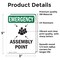Signmission Assembly Point With Symbol, 3.5 in W x Rectangle, Vinyl Decal OS-2PACK-EM-D-35-V-10428 - alternate 4